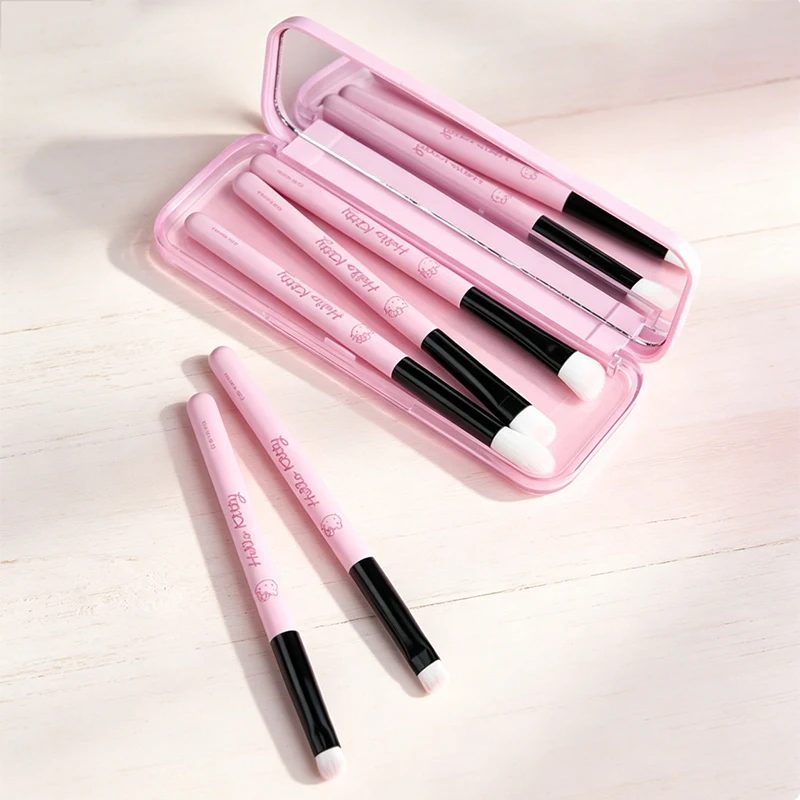 Kép 4: Szervusz Barka 5db Összeállítás brushes beállítása Árverseny pbt haja vel Tükör esetben Hordozható utazási eyeshadow brushes