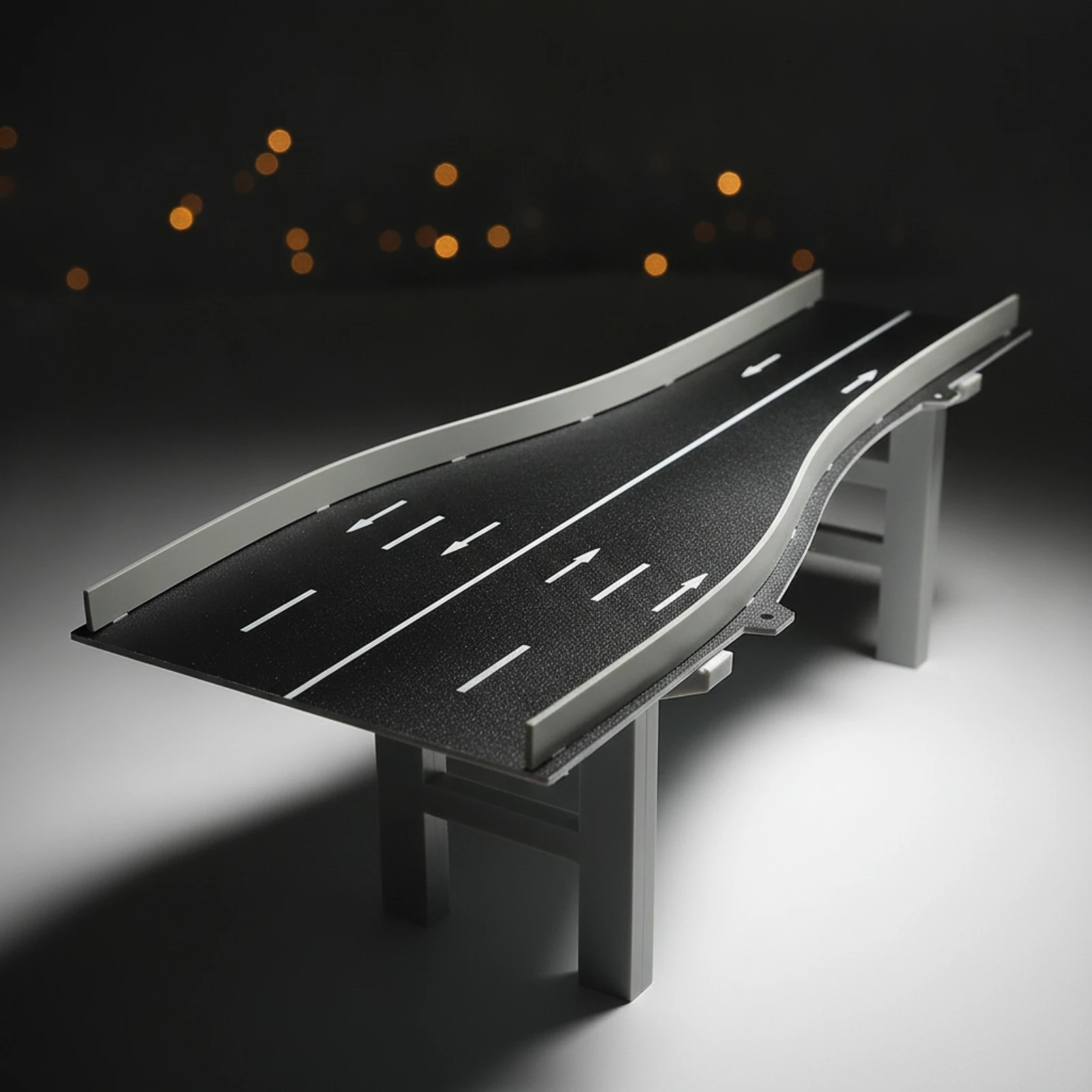 Bridge Model Section 1:100 Scale Roadway Model with Support Legs Elevated Miniature for Architects, City Scene Building