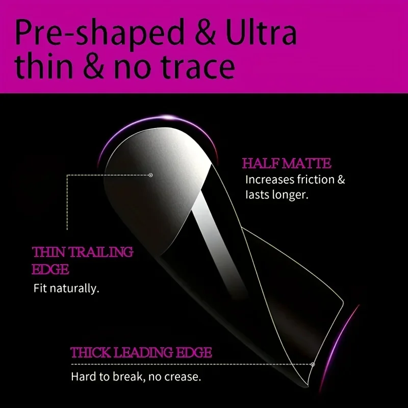 120 قطعة من أطراف الأظافر الأكريليك المربعة المتوسطة - نصف غير لامعة، غطاء كامل من أطراف الجل الناعمة على شكل مسبق لمانيكير الأظافر واستخدام الصالونات، شفاف #4