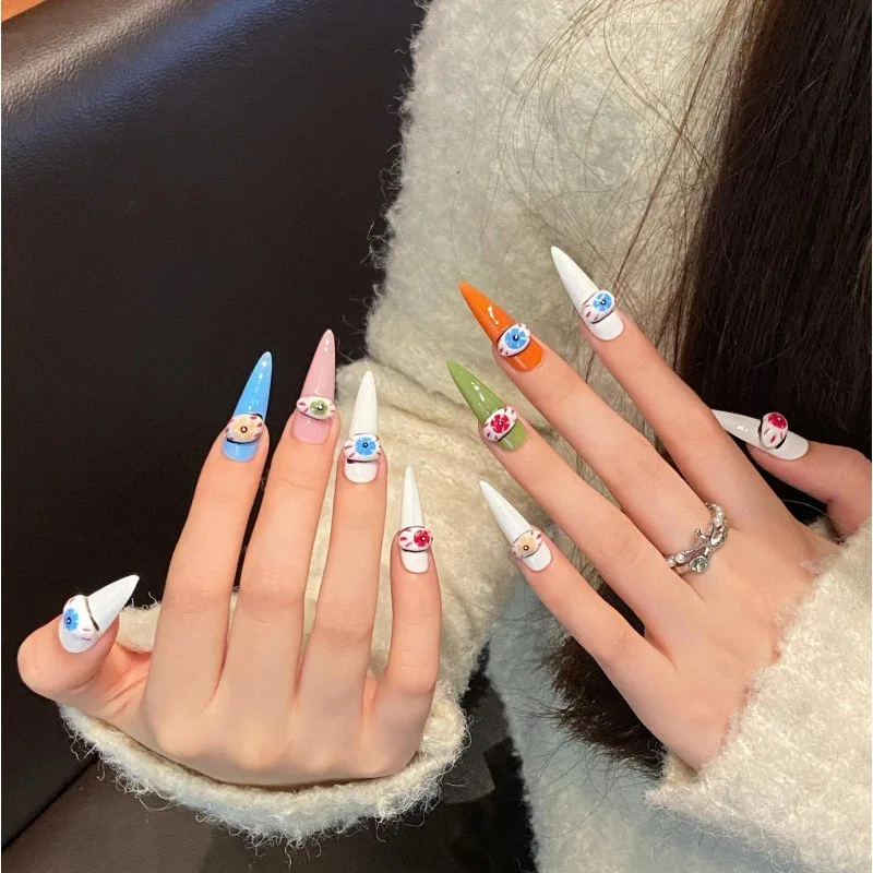 Pure hand-worn nail foreign trade European and American ins wind nail piece nail patch fake piece cross-border wholesa