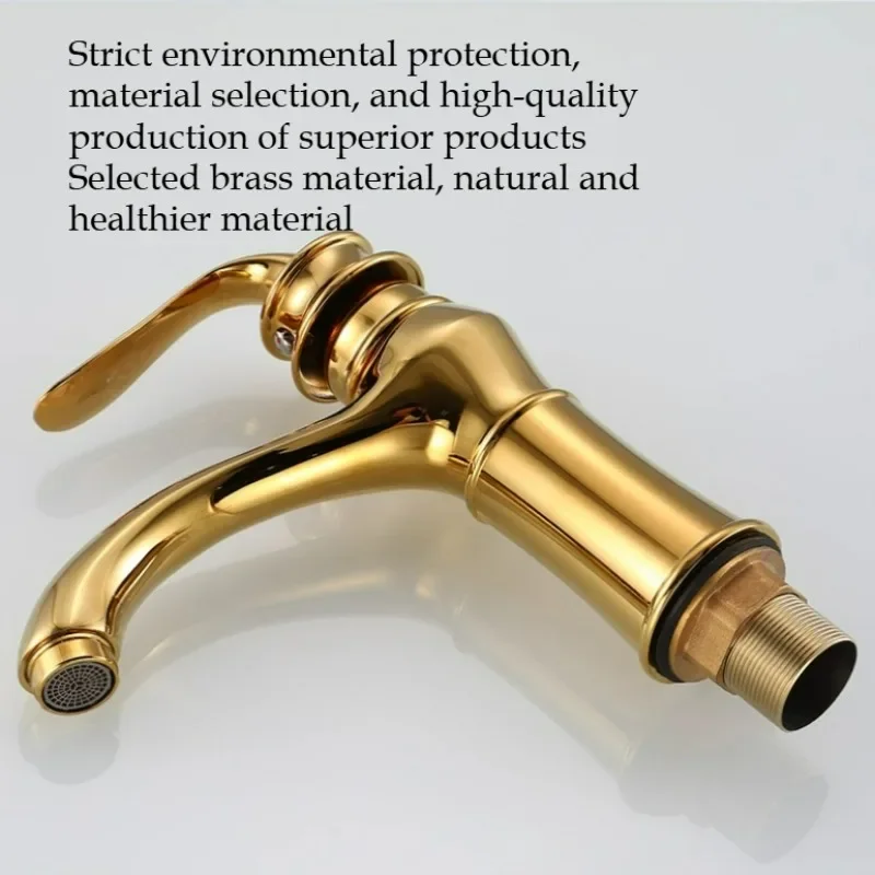 

Luxury Single Hole Basin Faucet Hot And Cold Water Sink Mixer Tap Deck Mounted Washbasin Tapware for Bathroom