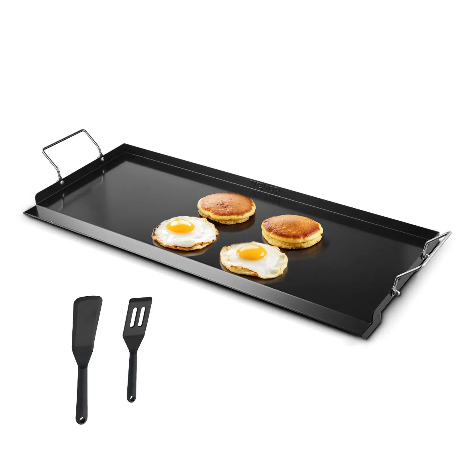 

32x14 in Flat Top Griddle Carbon Steel Universal BBQ Grill Pan Cookware