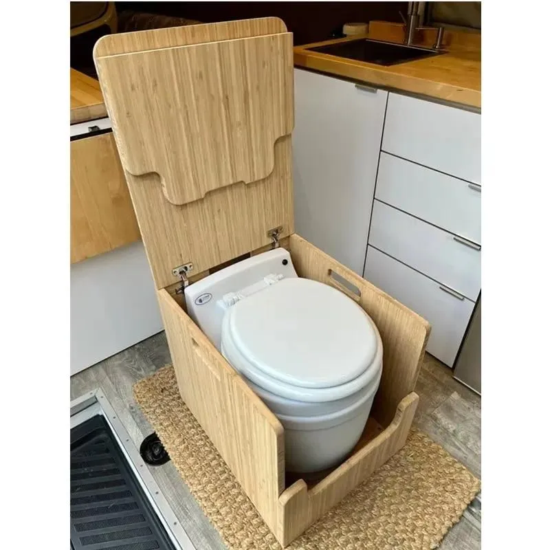 Bamboo Toilet Cabinet Portable Space Saving Waterproof Modern Outdoor Furniture for Living Rooms