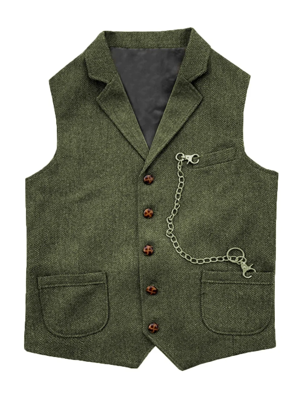 Men\'s Suit Vest for Men Male Classic Mens Brown Vest Gilet Cowboy Waistcoat Man Dress Tweed suits sleeveless Formal Business