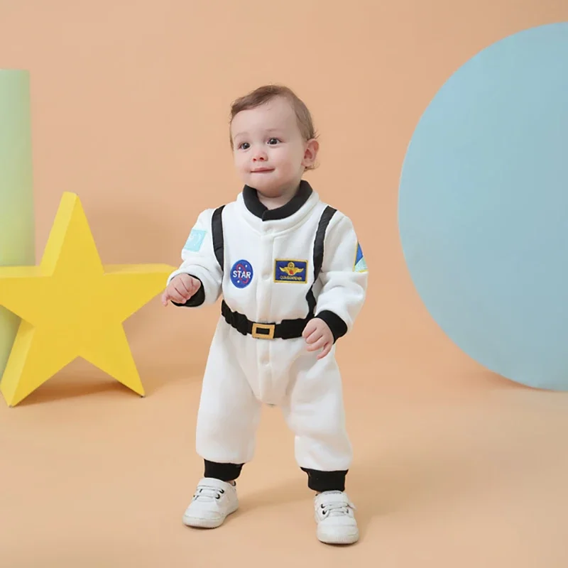 Disfraz de astronauta para bebés, peleles de traje espacial para niños pequeños, Halloween, Navidad, fiesta de cumpleaños, vestido elegante de