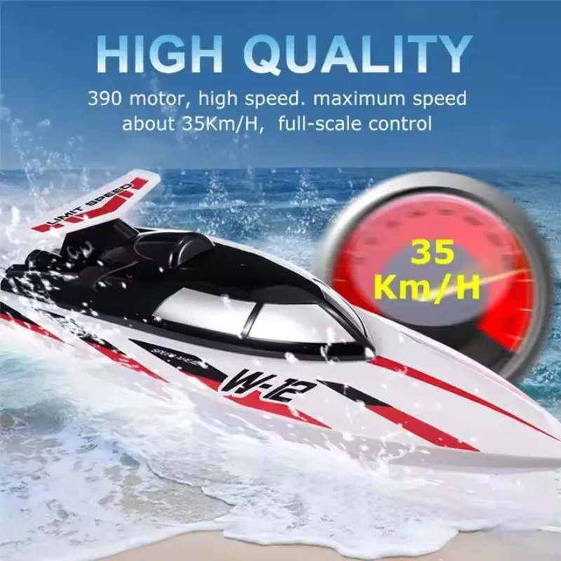 WL912-A Rc Raceboot 35Km/U Hoge Snelheid 2.4Ghz Afstandsbediening Speelgoed Kapseizen Bescherming Speedboot Boatstoy Jongens Kids Cadeau