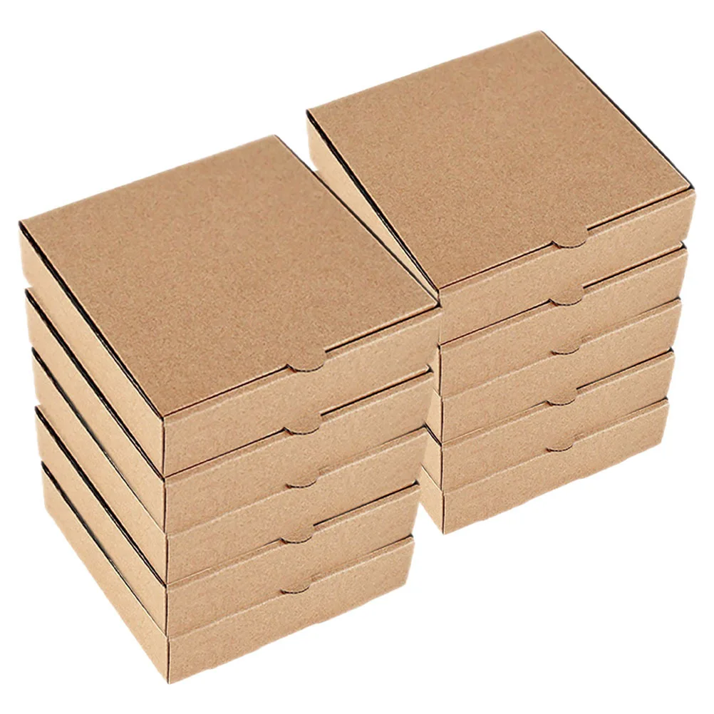 10 Pcs Mini Pizza Box Cardboard Boxes Party Favors Wrapping Storage Containers Decor