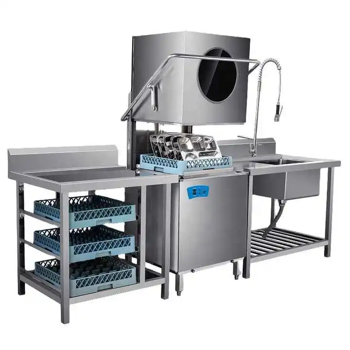 Large Capacity Stainless Steel Lift-Top Dishwashing for Restaurants and Canteens Core Gear Components