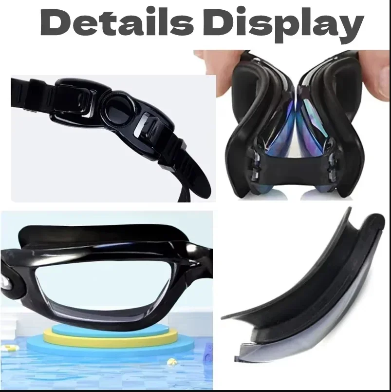 Swimming Pool Myopia Swimming Goggles Large Frame Anti-fog Diving Goggles Man Women Earplugs Goggles All-in-one Diving Supplies