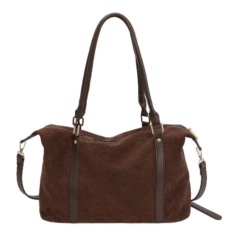 

Casual retro suede bag2025New autumn and winter commuter shoulder crossbody bag for women, handbag tote bag