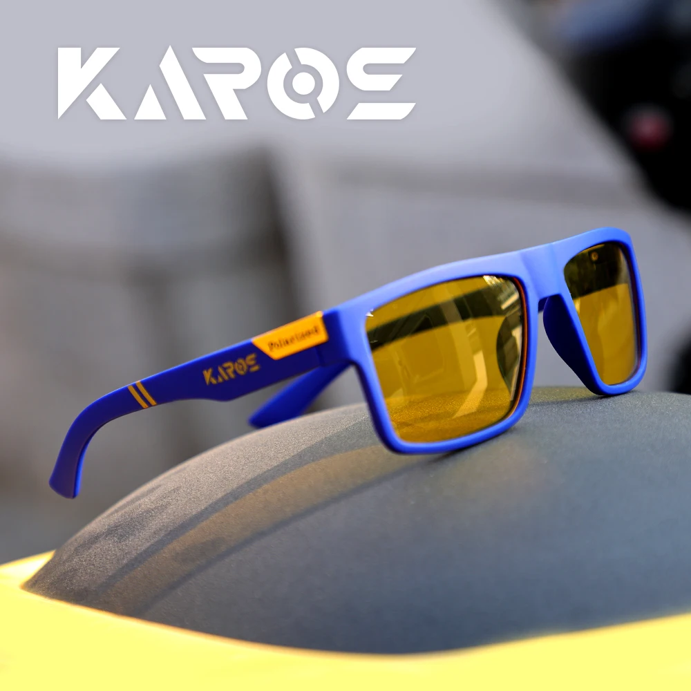 KAROS Mode Polarisierte Sonnenbrille für Männer und Frauen Luxus Fahren Angeln Reisen Vintage Quadratische Sonnenbrille für Herren UV400 Eyewear