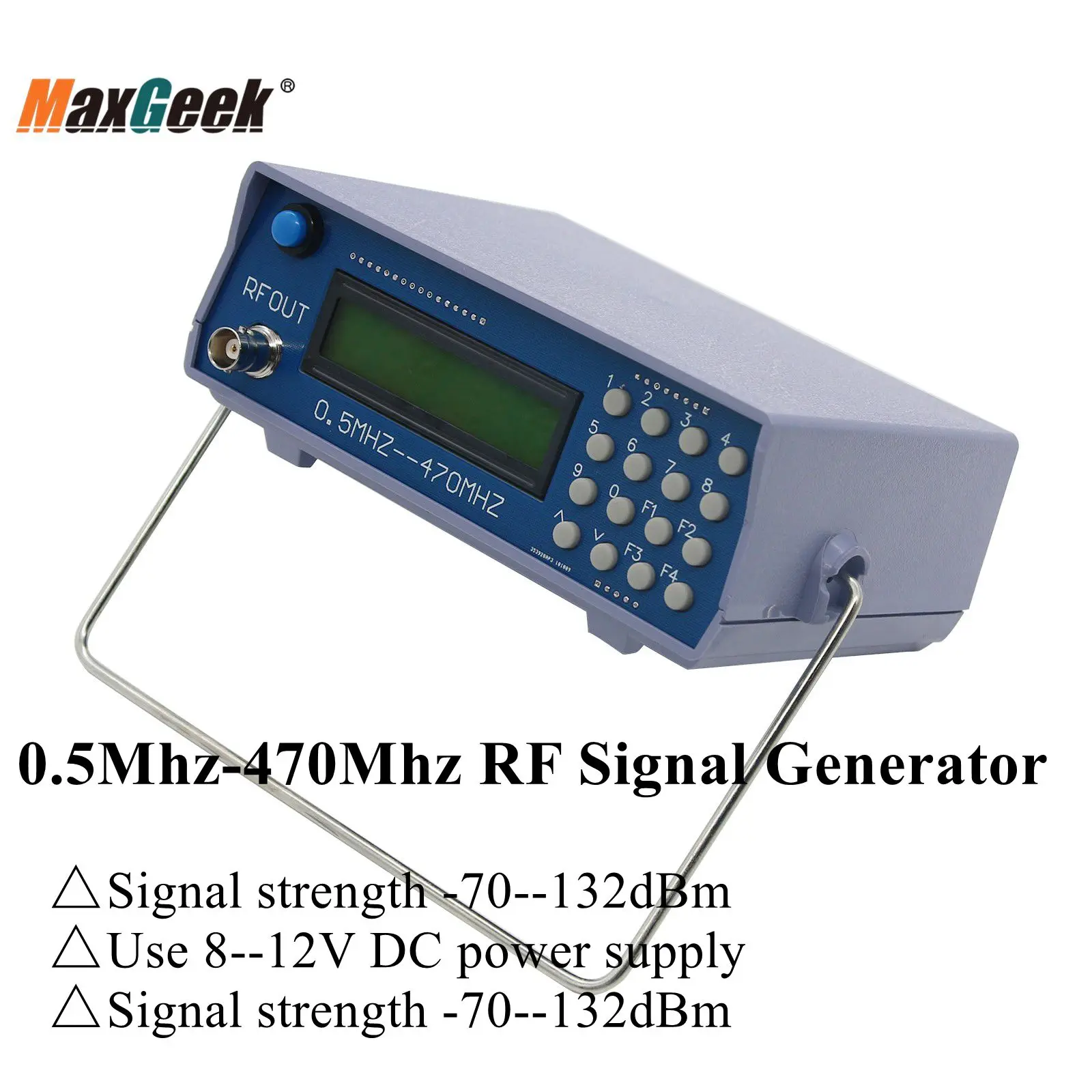 Maxgeek 0.5Mhz-470Mhz RF Signal Generator Meter Tester for FM Radio Walkie-Talkie Debug