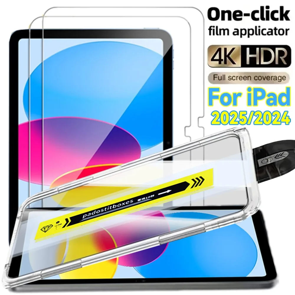 

Закаленное стекло, простая установка, защитная пленка для экрана для IPad Pro Air 13, 11 дюймов, 2025 2024, для IPad Mini 6 7 для IPad 11th 2025 A16, пленка