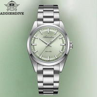 ADDIESDIVE 36mm AD2066 Men Watch BGW9 Luminou Bubble Mirror Glass 316L Stainless Steel Reloj Hombre 100m Waterproof Quartz Watch