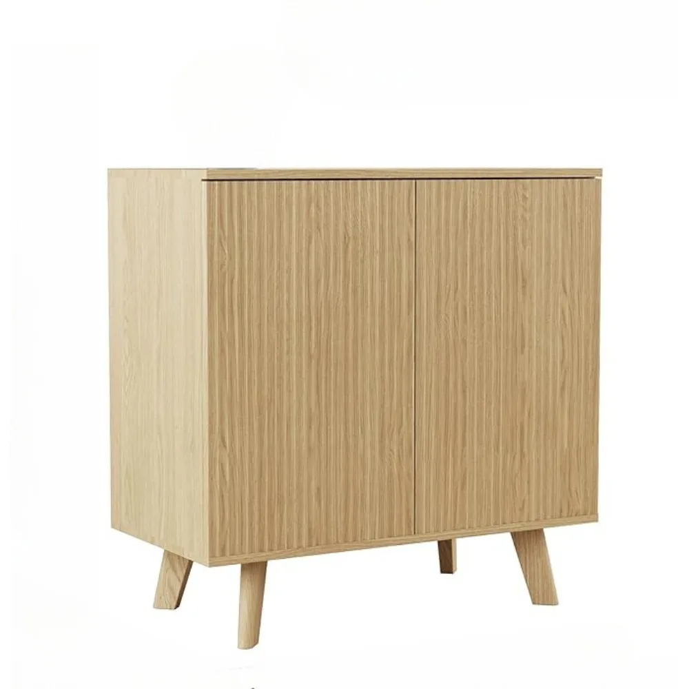 Credenza moderna, mobile buffet, consolle, armadietto decorativo, armadietto buffer con 4 ante scanalate