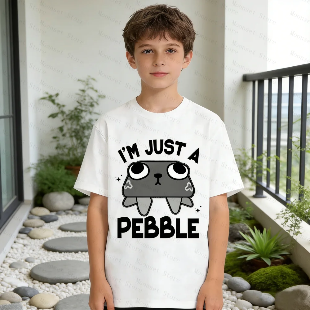 Dandy's World Pebble It's Just A Pebble Funny Tees Short Sleeve Breathable Casual Unisex aldult Parent child Kids Cotton Tshirt
