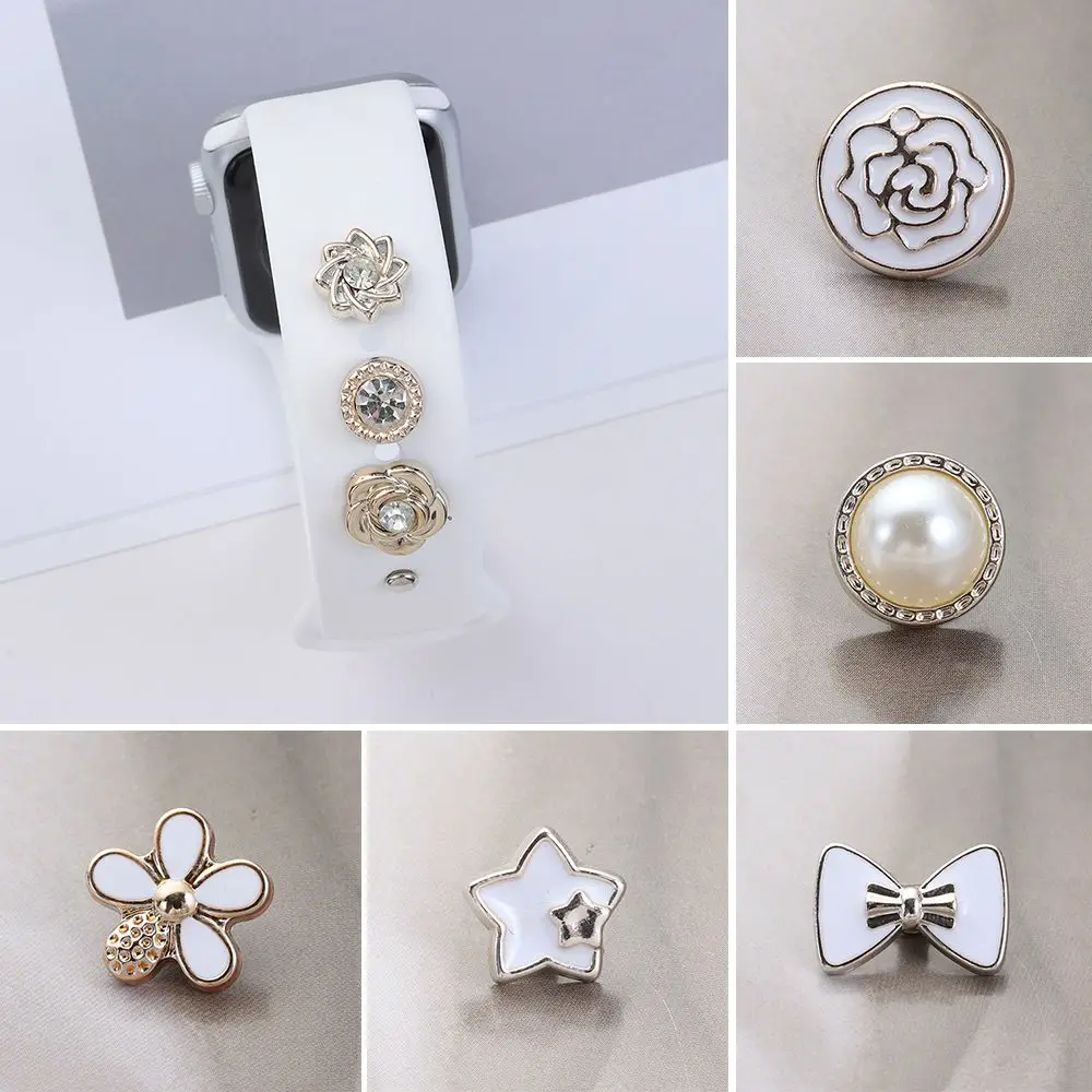 

Bracelet Pearl Strap Decorative Ring Nails Watch Band Ornament Ring Nails For Apple Watch Band Wristbelt Charms For Apple Watch
