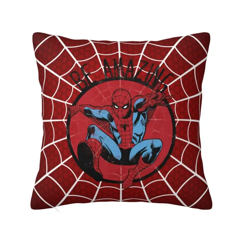 Custom Spiderman-Be Amazing Spider Jump Luxury Pillow Cover Cushions Cover for Sofa