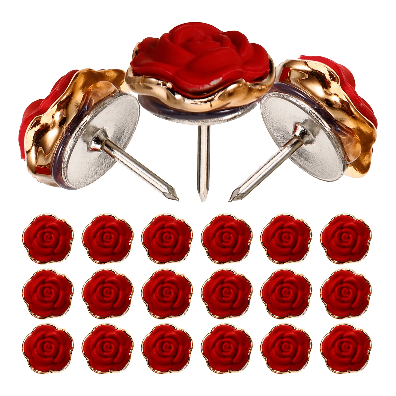 

30pcs Red Thumb Tacks Push Pins for Cork Board Announcement Map Markers Office Supplies Soft Decor