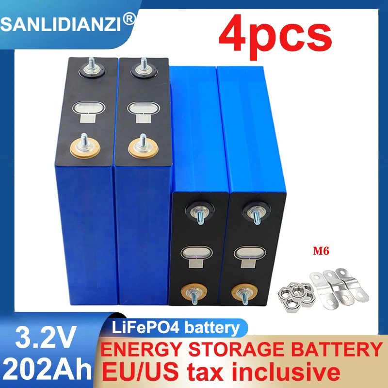 3,2V 200Ah 202Ah LiFePO4 batteria fai da te 12V batterie ricaricabili litio ferro fosfato cella per Camper Golf cart barche furgoni Camper