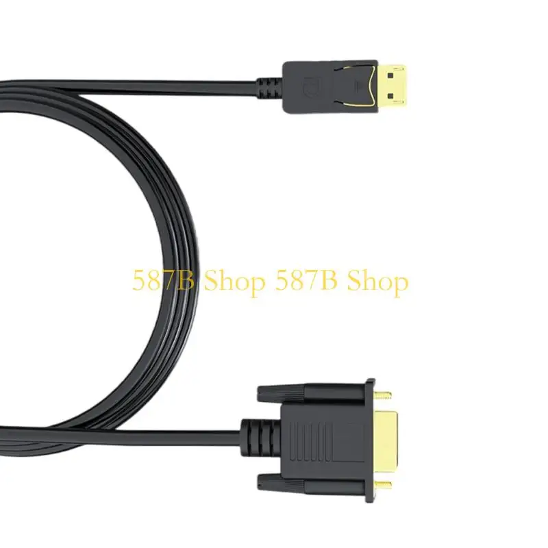 

587B DisplayPort с высоким разрешением до кабеля VGA 100 см/200 см, адаптер с золотой покрытием для компьютера для мониторинга в