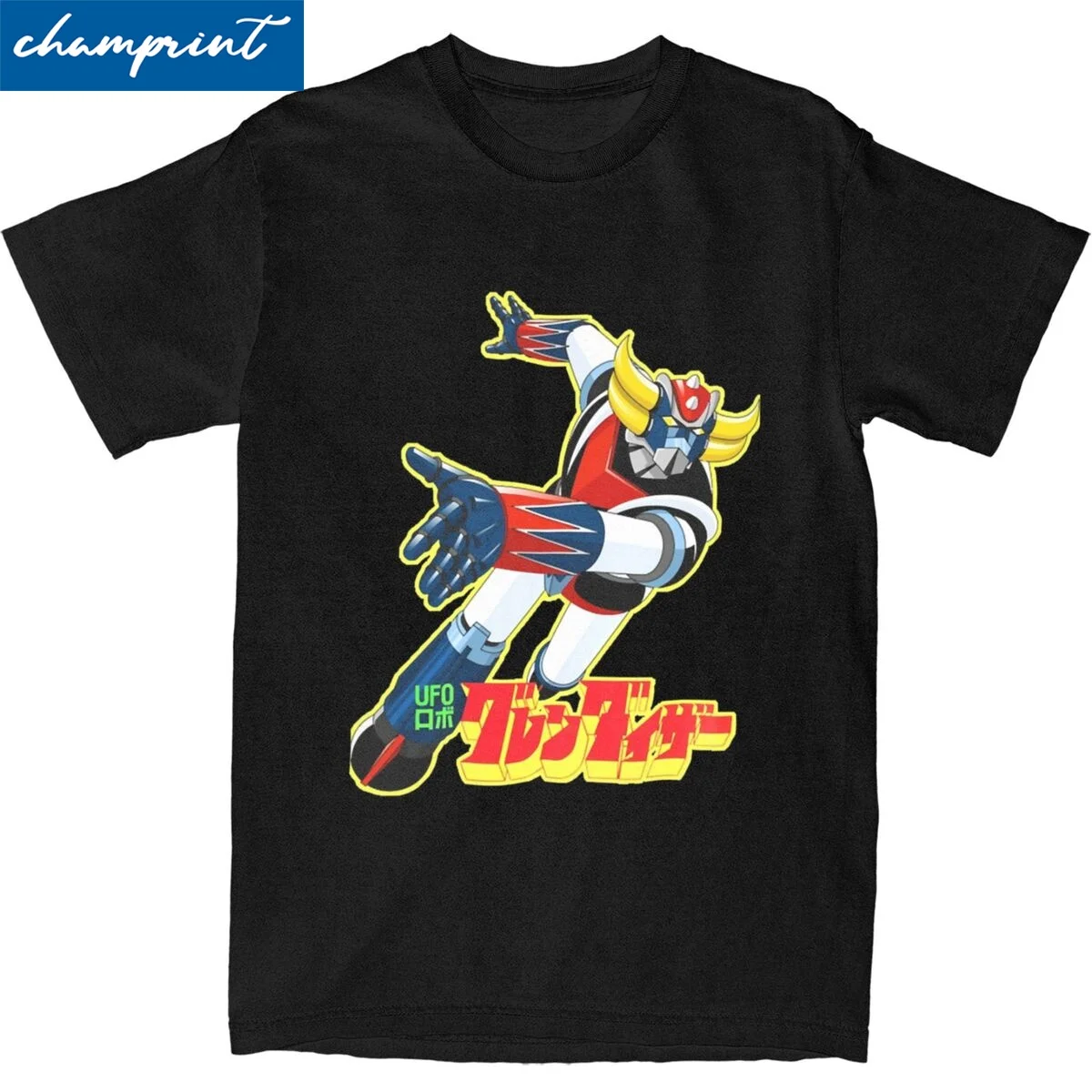 Goldrake UFO Robot Grendizer kaus pria wanita Mazinger Z santai katun murni kerah bulat kaos lengan pendek pakaian unik