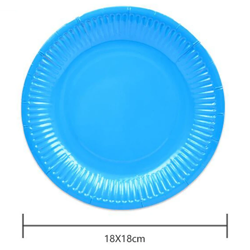 Zerolife 10 Stück/Set Macaron-Teller, einfarbig, 7-Zoll-Pappteller, Kuchen-Party-Zubehör, Einwegbesteck für Babyparty – Detail 1