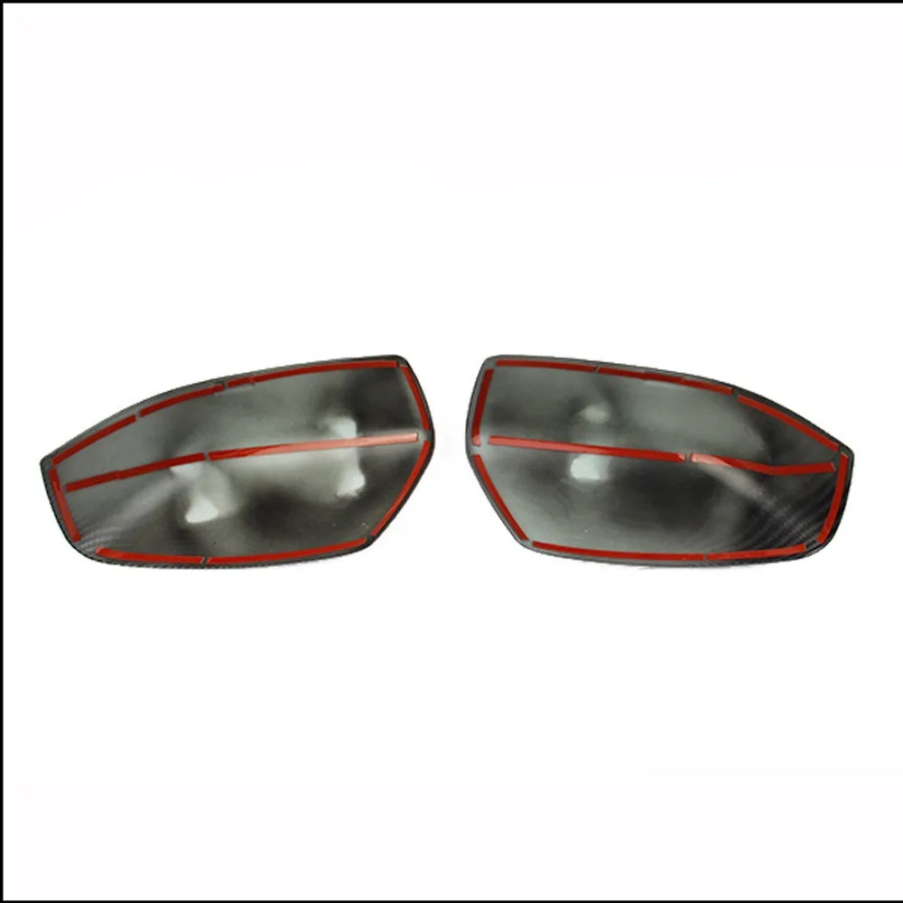 Carbon Fiber Patterned Rearview Mirror Cover Reverse Decorative Frame Exterior Decoration Black 2pcs for Chrysler 300c 2016