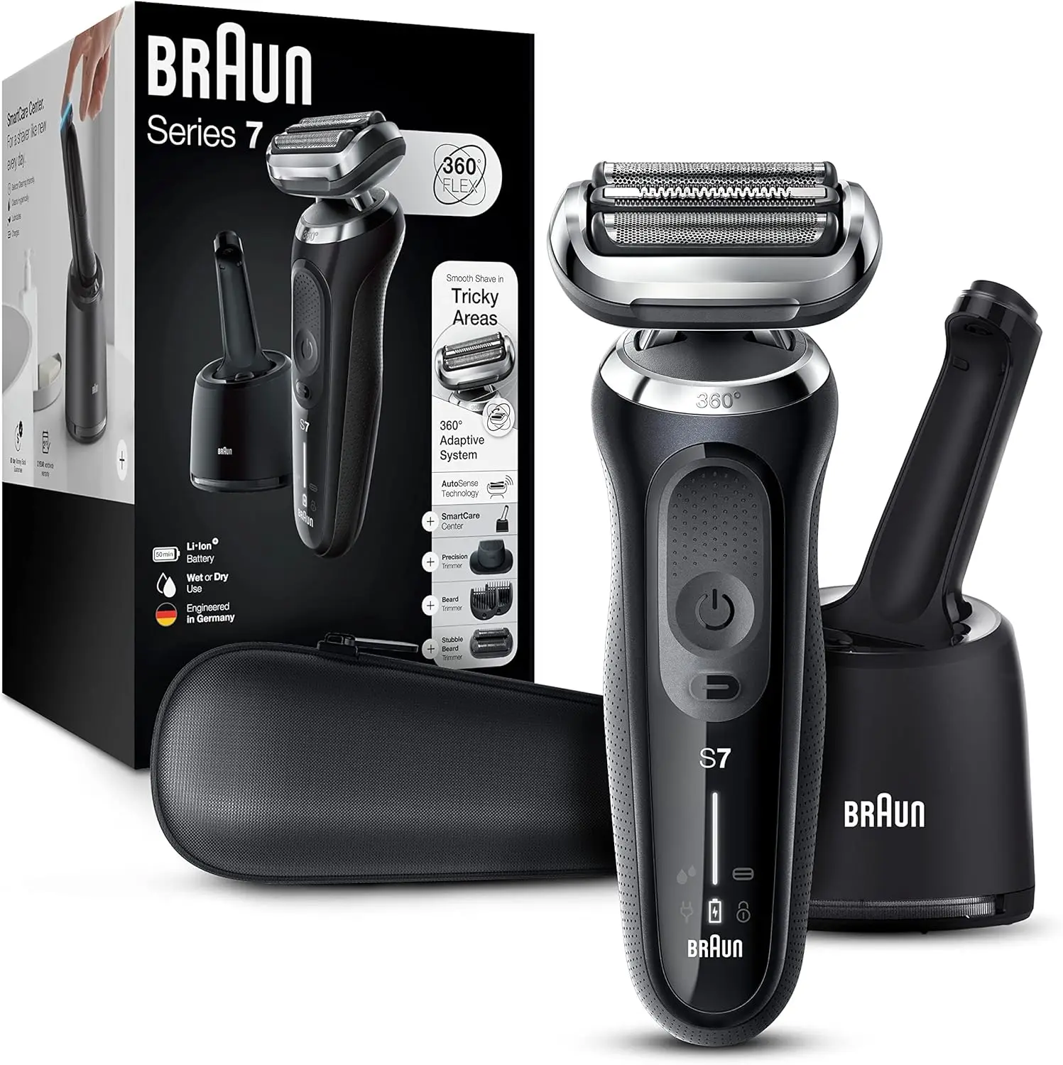 Series 7 7085cc Flex Rechargeable Wet & Dry Men's Electric Shaver with Clean & Charge Station, Stubble & Beard Trimmer