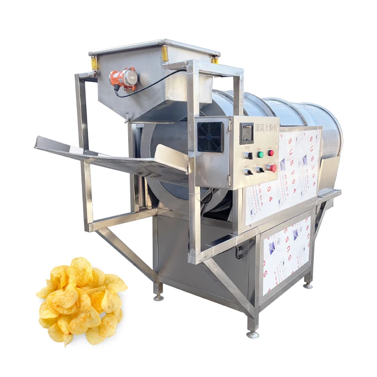 Automatic Snack Food Single Drum Peanut Nut Flavoring Roller Seasoning Mixer Machine