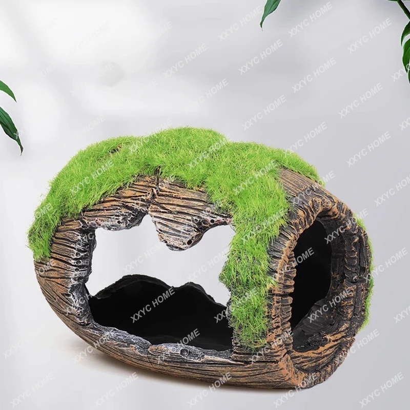 Fish tank decoration aquarium landscaping decoration stone set resin rockery bridge shrimp nest fish wine barrel escape house