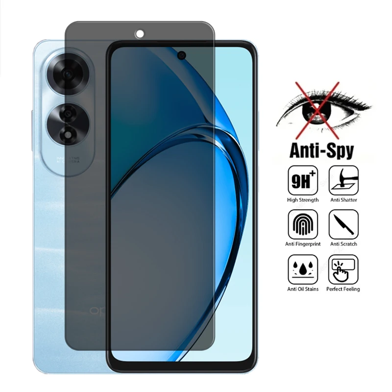 

For OPPO A60 4G Glass For OPPO A60 Tempered Glass 6.67 inch Anti-spy Privacy Screen Protector For OPPO A60 4G Lens Film