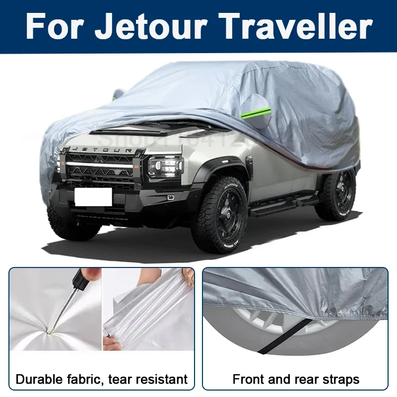 

Outdoor Full Car Cover For Jetour Traveller with Reflective Strips Waterproof Snowproof Dustproof UV Protection Auto Accessories