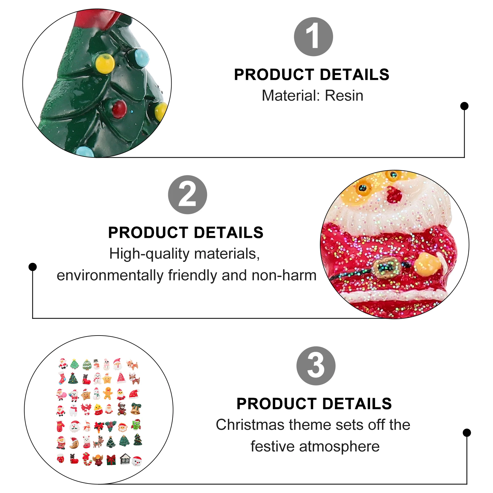 

100Pcs Christmas Resin Assorted Charms Flatback Shapes Colors DIY Craft Handmade Decoration Christmas Resin Charms