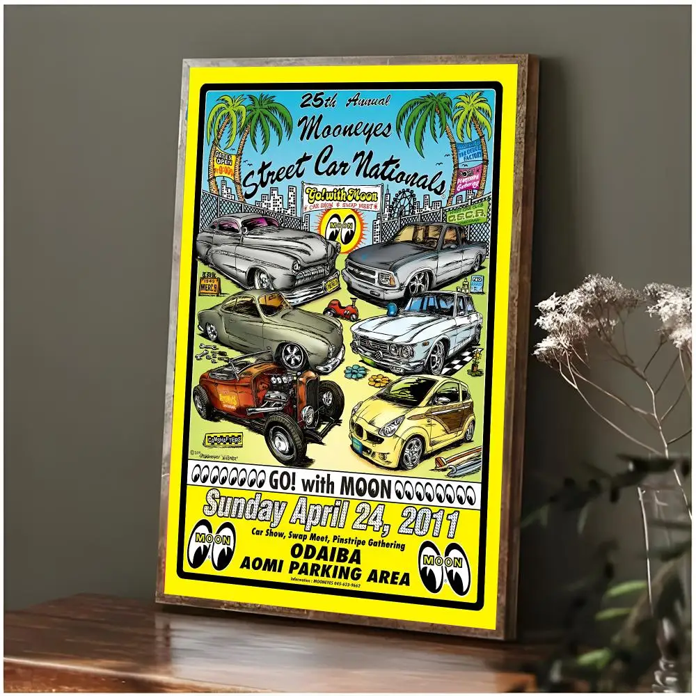 Hot M-Mooneyes Poster Modern Wall Art Bedroom Living Room Print Unframed