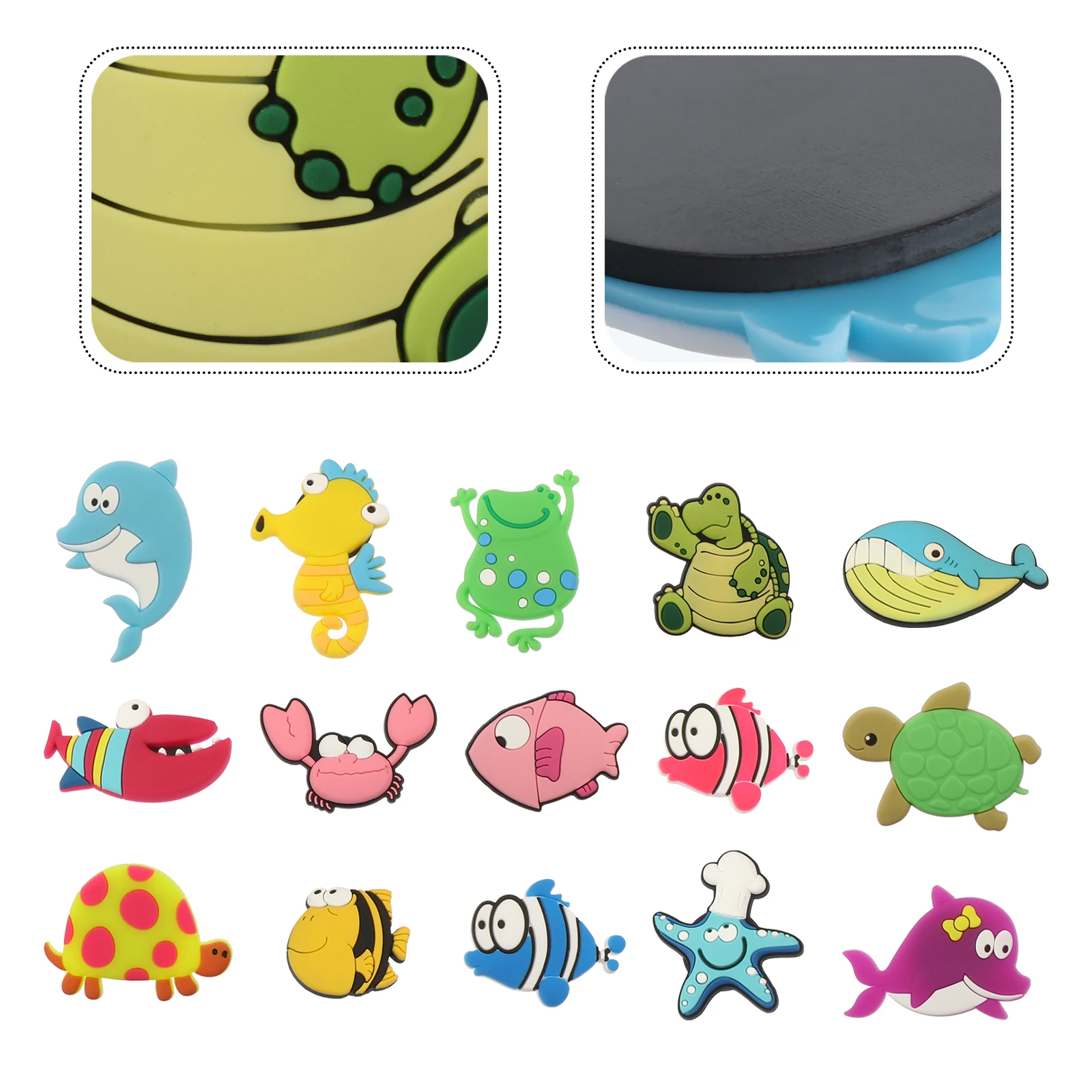 

15pcs Marine Fish Refrigerator Magnets Whiteboard Magnetic Stickers Mixed Styles Cartoon Design Home Office Decoration