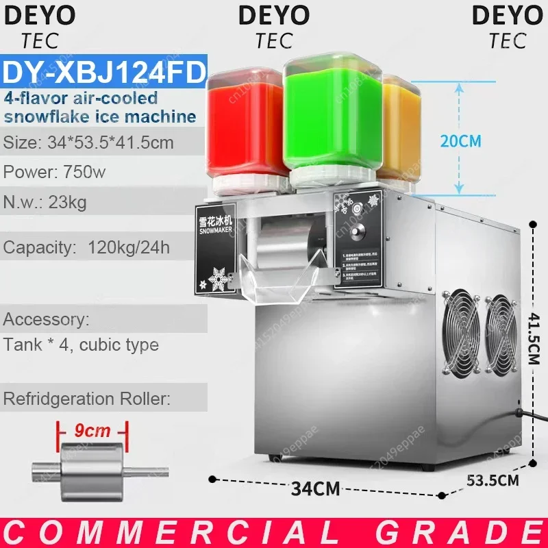 Deyotec 3 Seconds Output Snow Ice Machine 4 Flavors Ice Block Dessert Snow Ice Snowflake Making Machine Korean Bingsu Machine