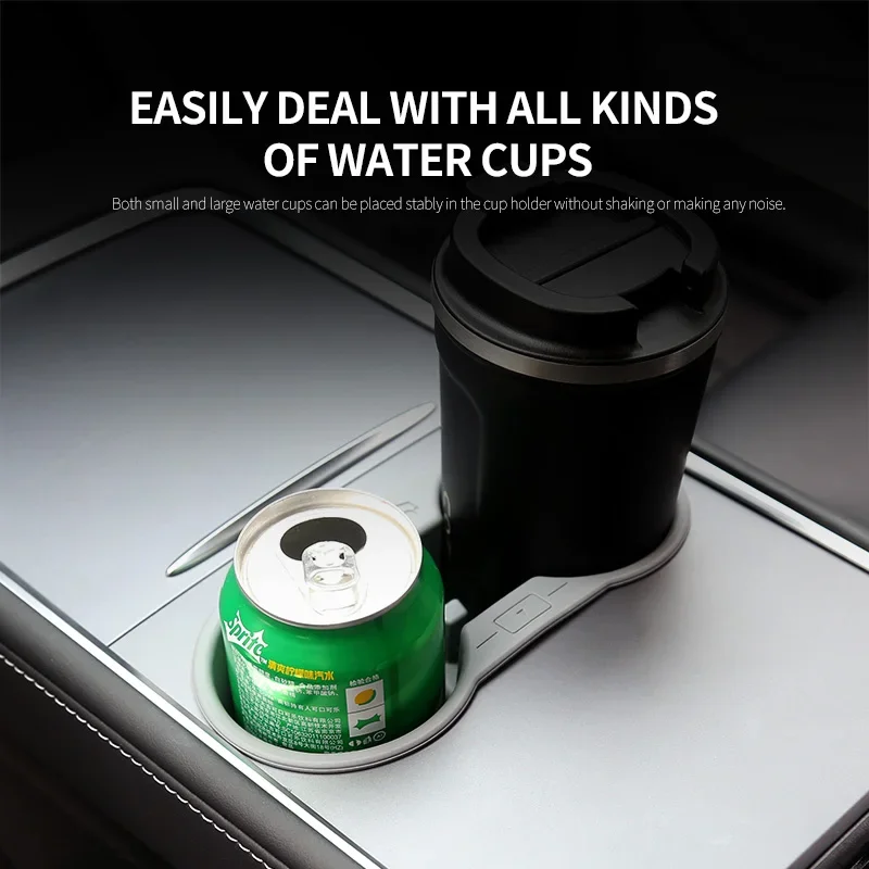 MY TPE Cup Holder for Tesla Model Y 3 2023 Center Console Organizer Non-slip Silicone Water Insert Double Hole Car Accessories