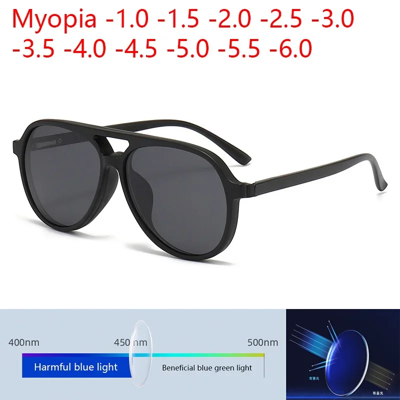 

Синий свет 6 в 1 поляризационные солнцезащитные очки для близорукости с магнитным зажимом для мужчин и женщин, оптические очки по рецепту, классические очки от -0,5 до -6,0