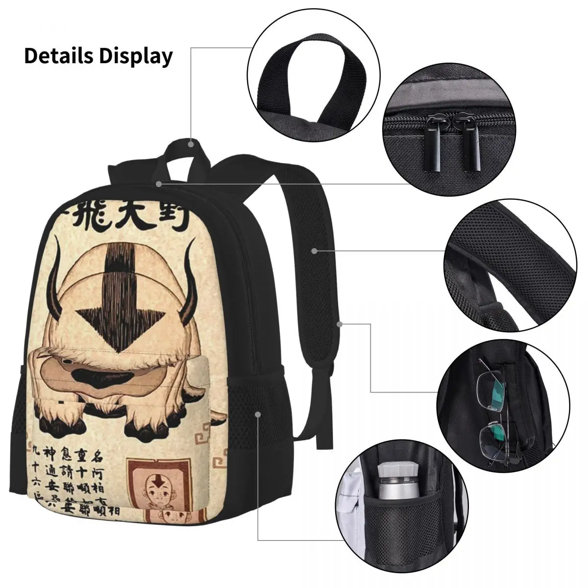 Avatar The Last Airbender for Children, Avatar, The Last Airbender, Poster, Bookbag, Mochilas escolares, Mochila, Lunch Bag, Pen Bag, Conjunto de 3 peças