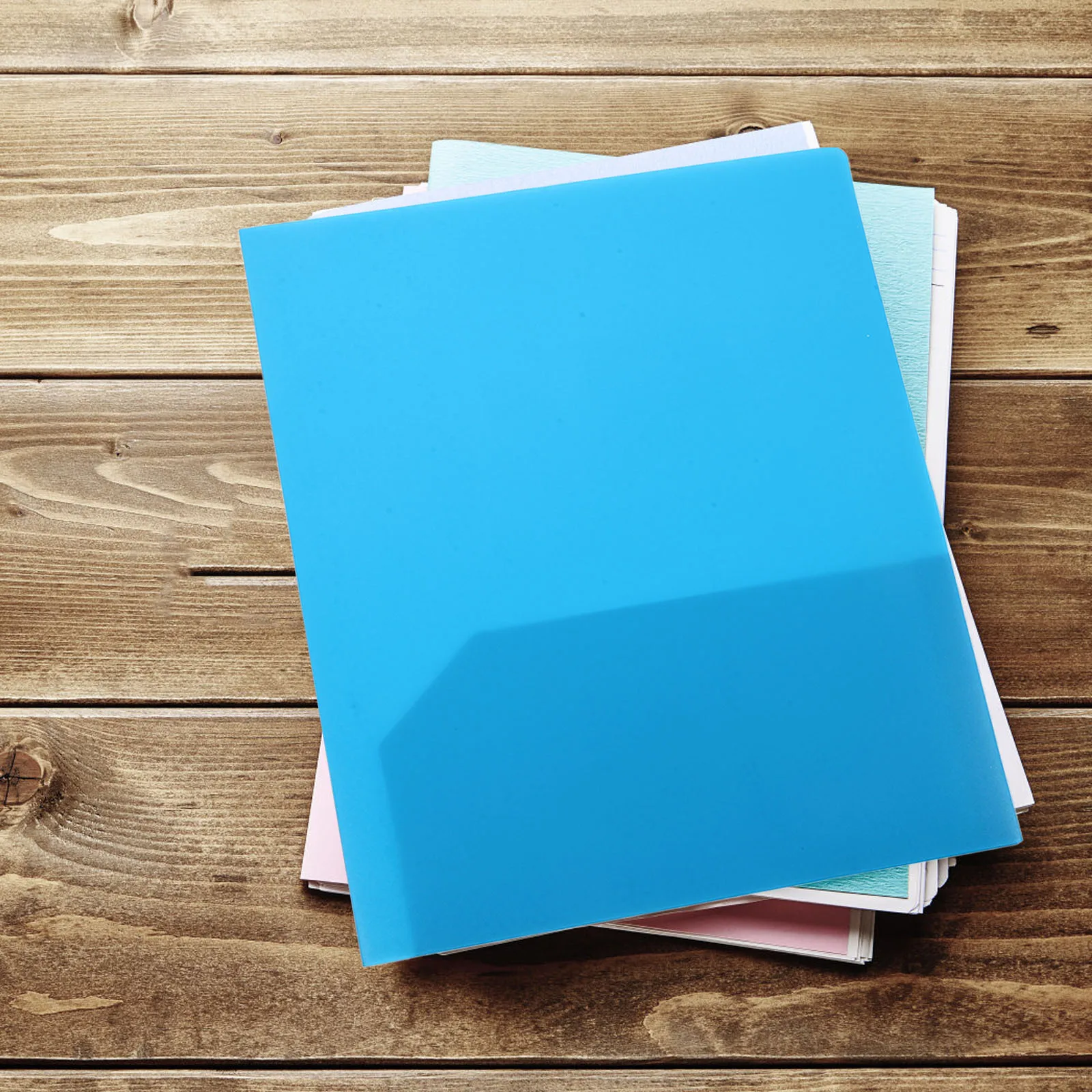 

6Pcs A4 Document Folder Plastic Two Pocket File Organizer School College Office Presentation Heavy Duty Supplies