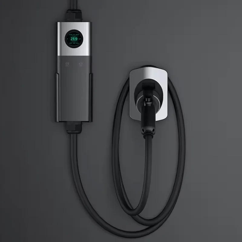 App Control 3.5kw 7kw 11kw 22kw Level 2 Ac Portable Ev Car Charger With 2.8 Inch Screen