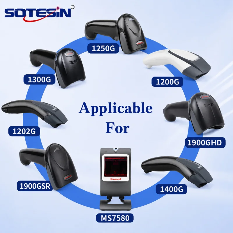 Sotesin USB to Rj45/Rj50 Data Coiled Cable Compatible Honeywell Barcode Scanner Reader 1900GDH 1200g