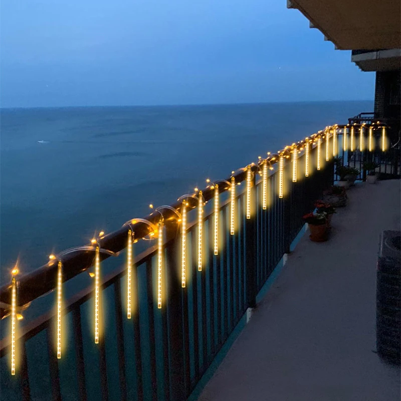 8 Tubes Meteor Shower Rain Lights USB Powere Waterproof 30cm LED String Lights Decor Lights Garden Tree Wedding Party Decoration