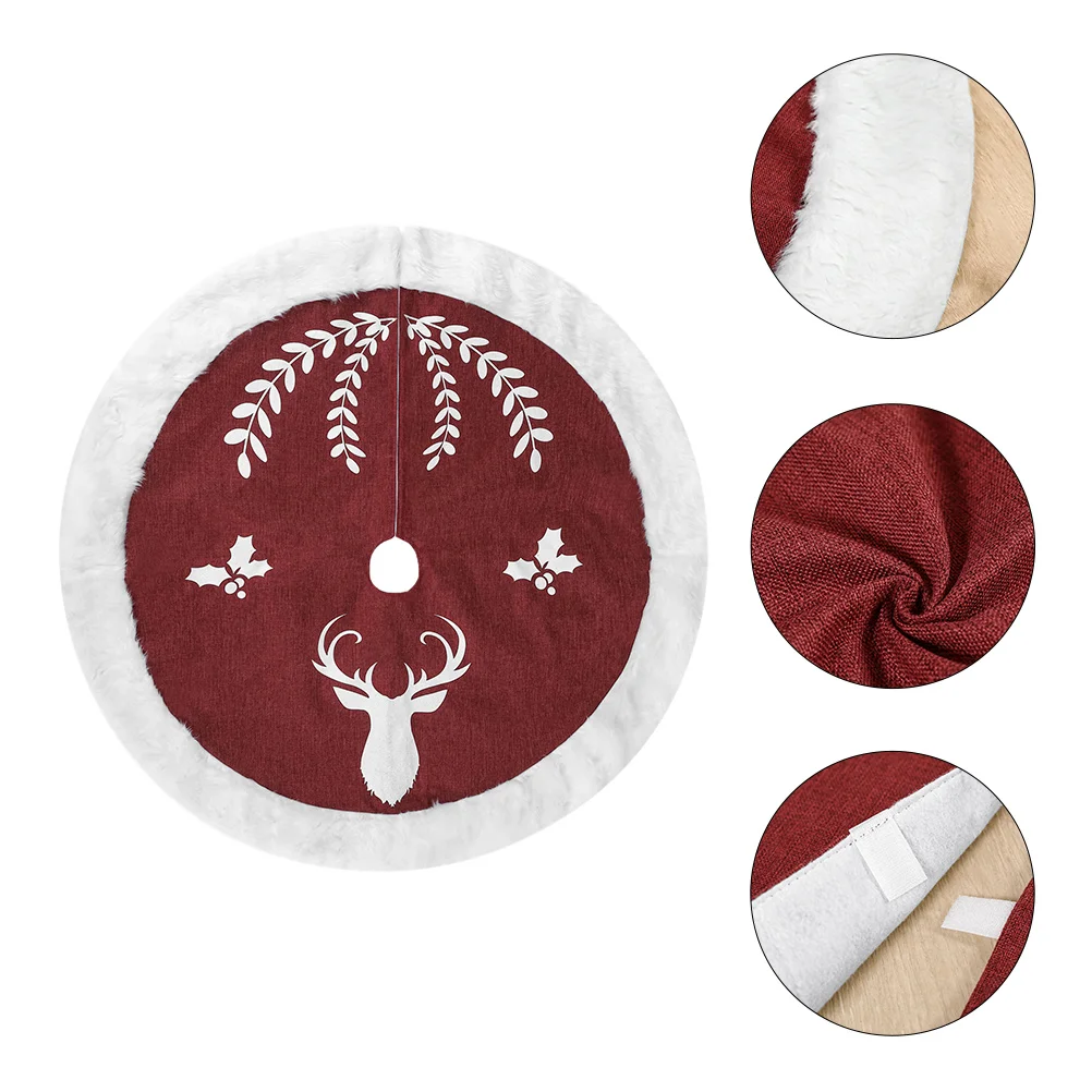 

Christmas Tree Skirt Red Decorative Mat for Home Party Soft Festive nament Base Cover Reusable Holiday Prop