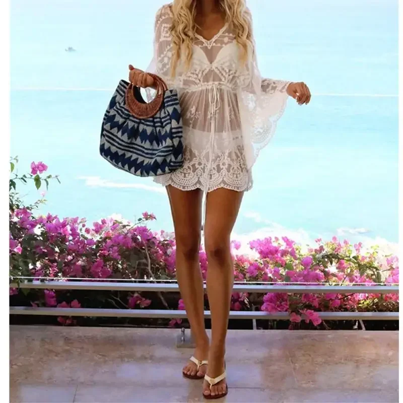 2025 Pareo da spiaggia in pizzo Costume da bagno da spiaggia Copricostume da spiaggia Pareo Tuniche per tunica da spiaggia Costumi da bagno da donna