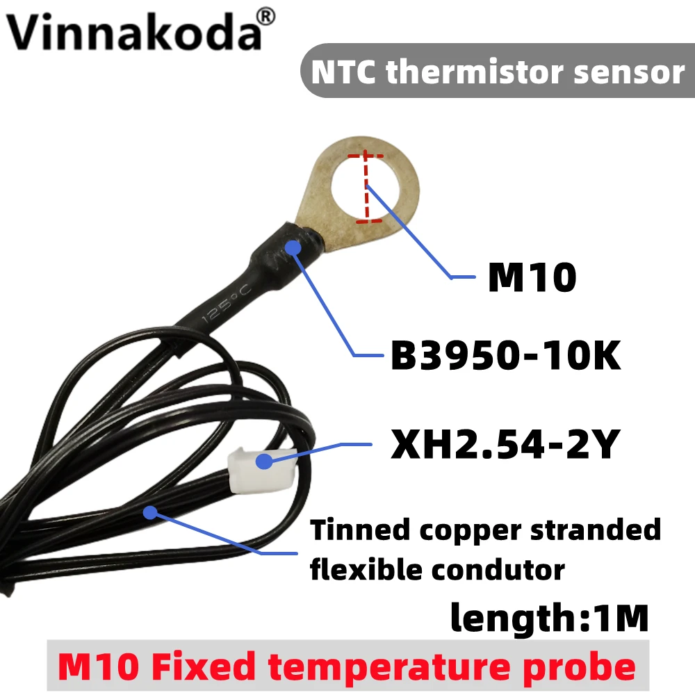 M10 powierzchnia stała czujnik temperatury NTC -10K B3950 1% termistor ujemny współczynnik temperaturowy sonda 1M