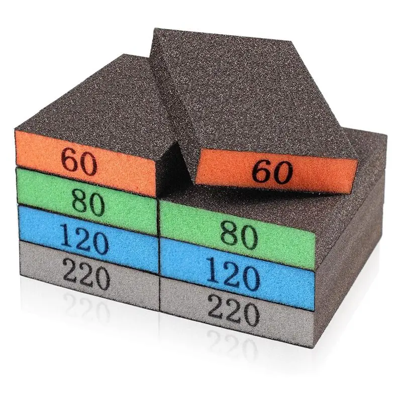 PZHI-8 Pack Sanding Sponge, Washable And Reusable Sanding Blocks For Drywall Wood Metal Furniture, 60/80/120/220 Grit