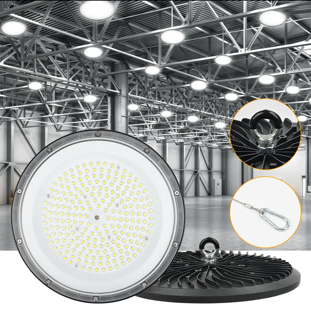 LED الإضاءة الصناعية 100 واط 200 واط IP65 مقاوم للماء لامبارا 100-265 فولت المرآب الصالة الرياضية مصنع مستودع أضواء عالية الخليج