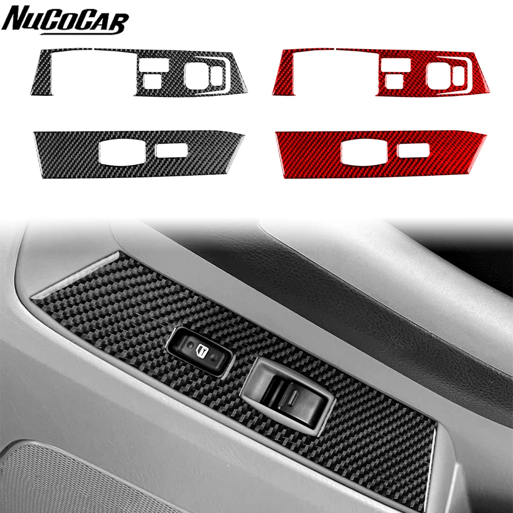 For Toyota 4Runner 2003-2009 Carbon Fiber Front door window lift control panel Car Accessories Interior Decorative Stickers
